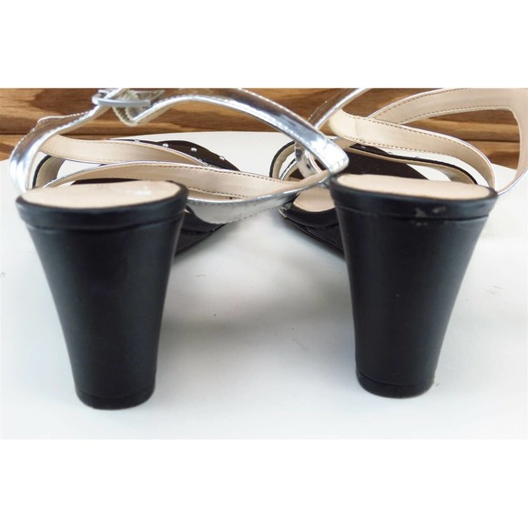 Calvin Klein Size 9 Medium Silver Strappy Synthetic‎ Women Sandals Pamilla - Picture 5 of 7